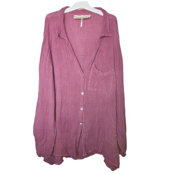 New Jen's Pirate Booty x Free People Bonny Button Up Top $150 LARGE Dried Roses - Picture 4 of 6